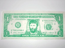 A dolar banknote with Major's portrait 